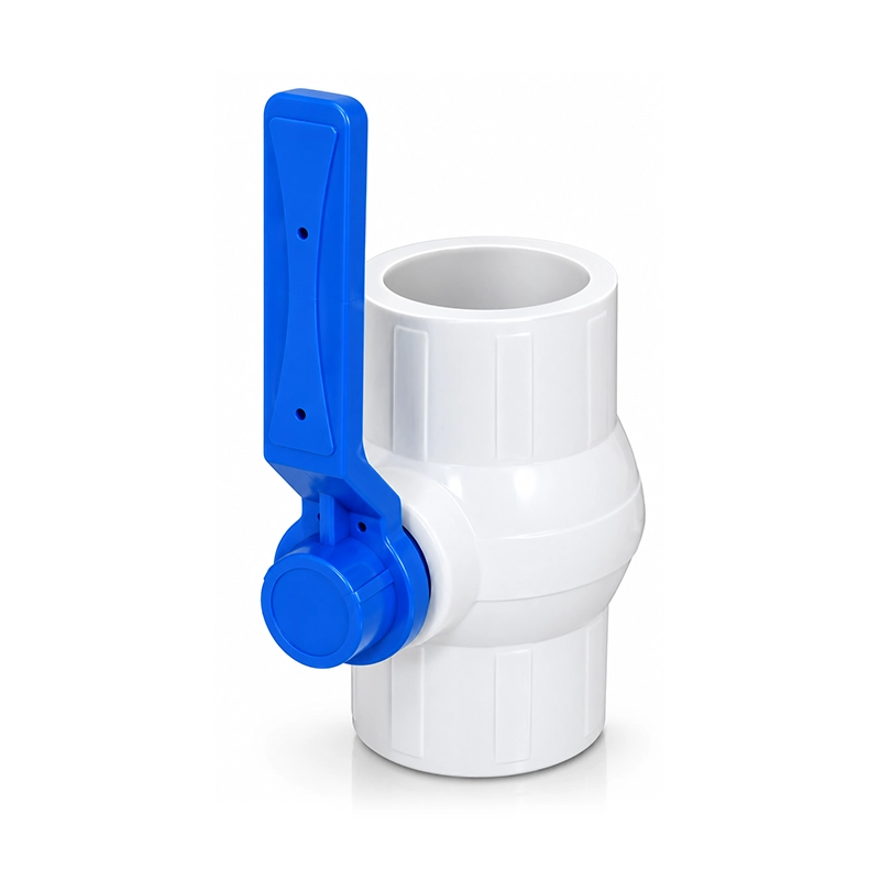 Plain White Blue Ball Valve